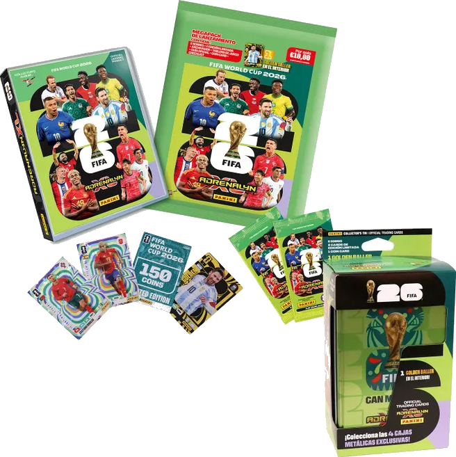 Adrenalyn XL Mega Pack: binder coleccionista + sobres + Golden Baller